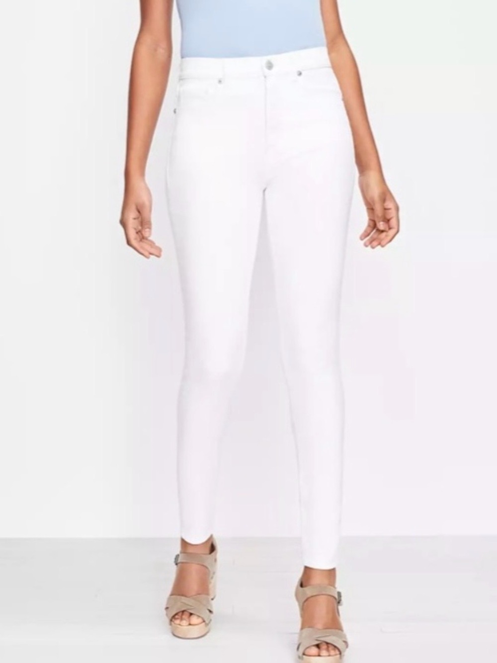 Loft white curvy skinny jeans sz 31/12 NWOT stretch five pocket preppy comfort